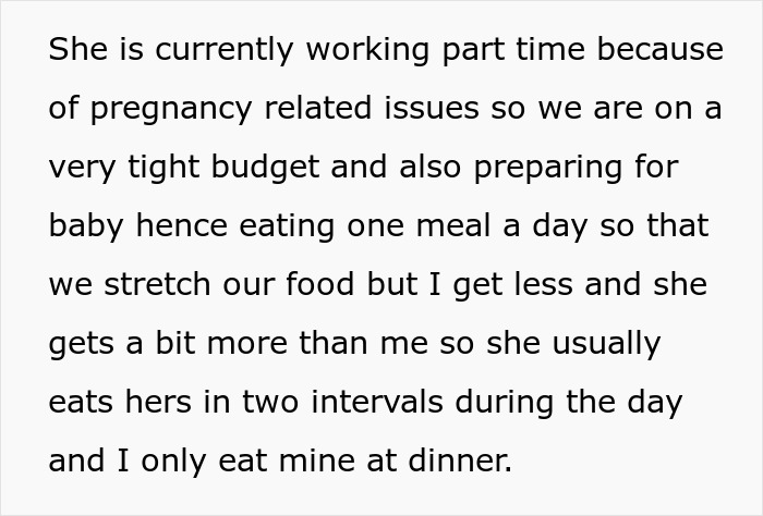 Starving Pregnant Wife Forced To Only Eat A Meal A Day, Man Gets Mad When She Reaches For His Food