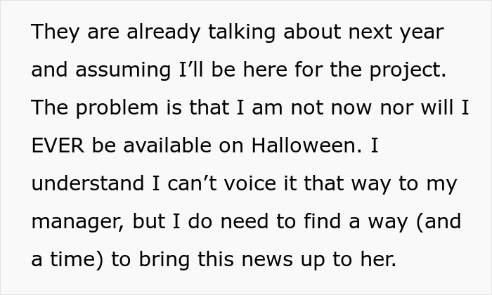 Avid Halloween Lover Gets Hugely Upset Over Prospect Of Working On The Holiday, Drama Ensues