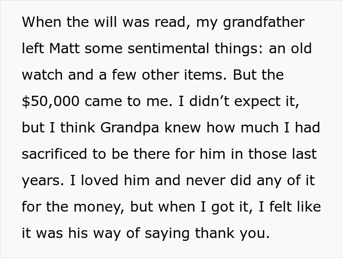 Man Receives $50,000 From His Grandfather, Refuses To Split The Inheritance With His Brother