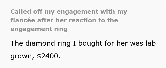 Woman Ends Up Single After Her Engagement Ring Expectations Make Fiancé Change His Mind