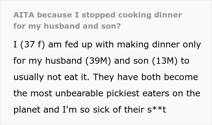 “I Am Fed Up”: Wife Stops Cooking For Picky Husband And Son, Finds Unexpected Peace