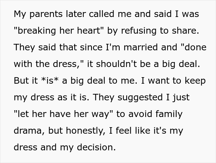 Woman Wants To Ruin Sister’s Dress For Her Wedding, Gets Upset When She’s Told ‘No’