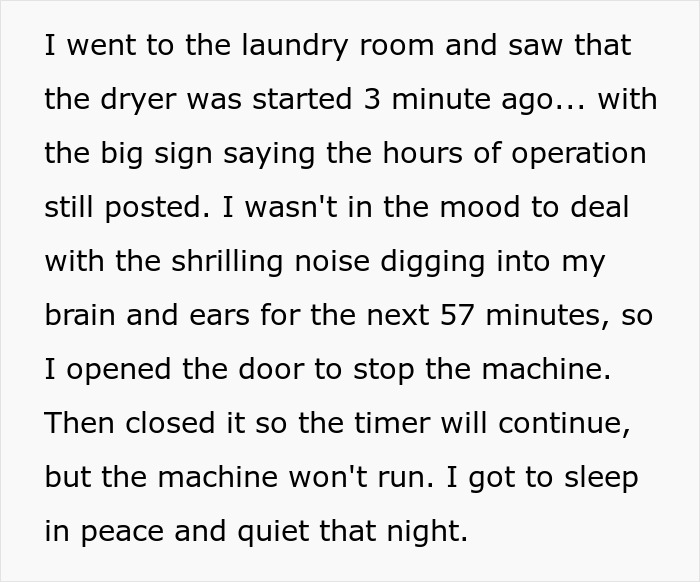 Neighbor Does Laundry After Midnight, Person Makes Sure His Clothes Are Not Washed