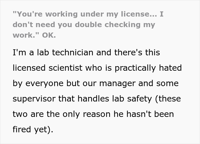 Scientist Gets Angry Lab Tech Double-Checks His Work: "I Don't Need You"