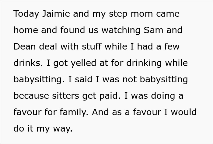 "I Got Yelled At For Drinking While Babysitting": 19YO Forced To Be Babysitter Does It Her Way