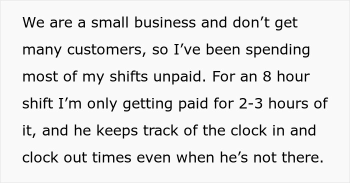 “Boss Tells Me I Need To Clock Out When Restaurant Is Slow”