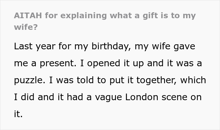 Wife Gives A Grand "Gift" That Backfires, Acts Shocked When Husband Is Disappointed