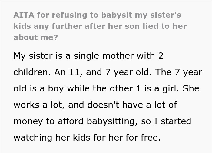 7YO Falsely Accuses Relative Of Neglecting Him While Babysitting, They Refuse To Help Anymore