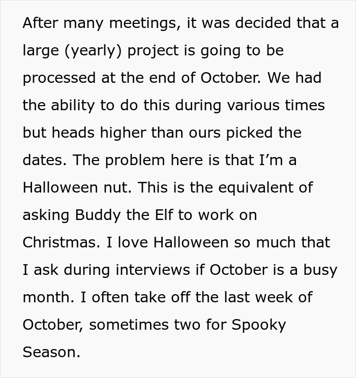 Avid Halloween Lover Gets Hugely Upset Over Prospect Of Working On The Holiday, Drama Ensues