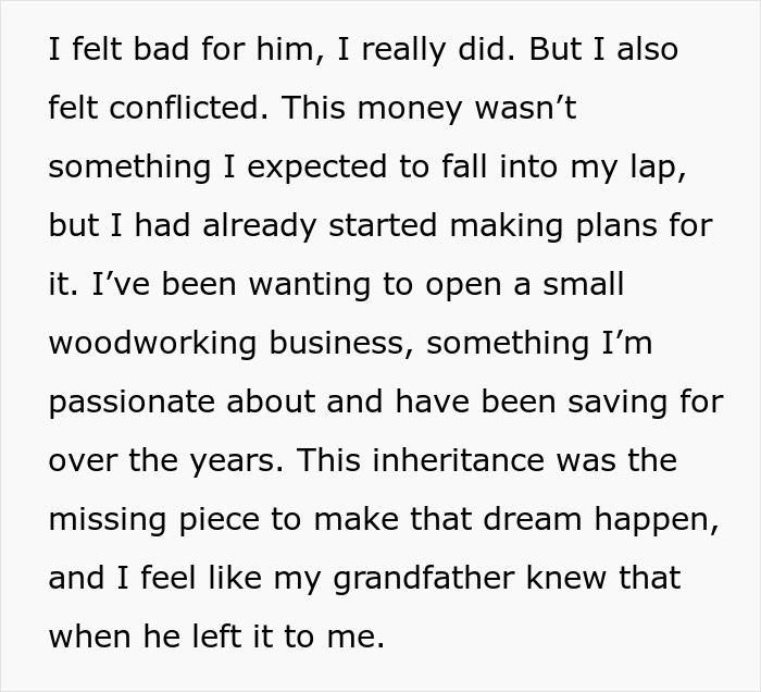 Man Receives $50,000 From His Grandfather, Refuses To Split The Inheritance With His Brother