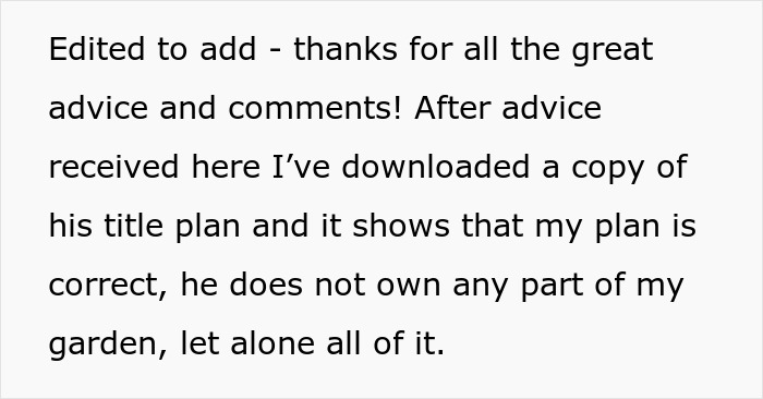 “I’ve Just Purchased A Maisonette, Neighbor Believes My Entire Garden Belongs To Him”