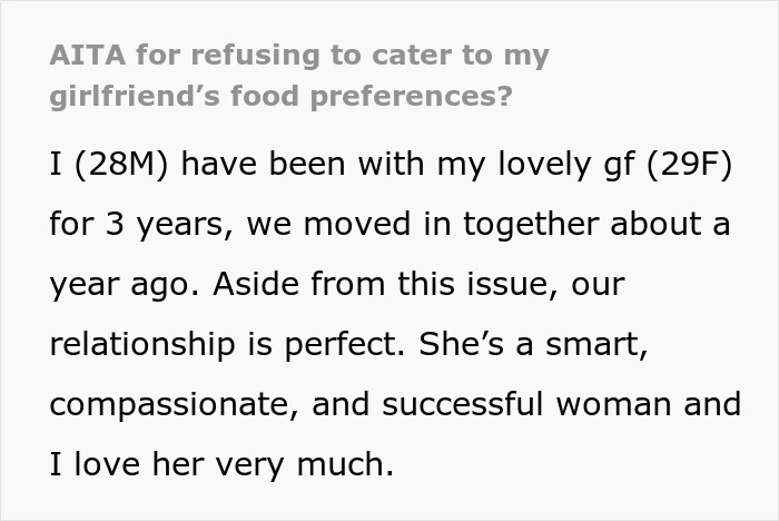 GF’s Restrictive Food Preferences Make BF Lose All Patience With Her, He Asks For Advice