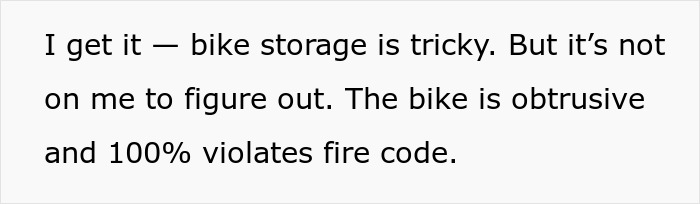 Guy Sick Of Lady's Bike Blocking Hall, Gets It Removed By Property Management As She Won't Listen