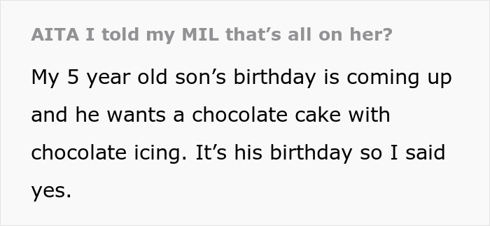 MIL Insists 5YO Change His B-Day Cake As She Doesn’t Like Chocolate, Is Stunned When He Refuses