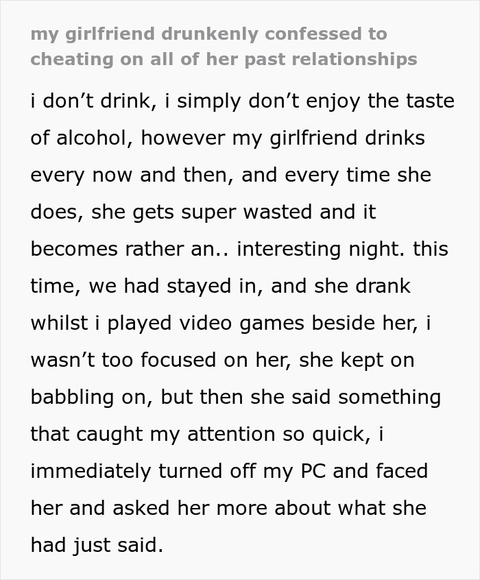 Woman Ends Up Single After She Drunkenly Brags About Being A Serial Cheater To Her Own Boyfriend