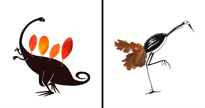 I Transform Autumn Leaves Into Illustrations (19 New Pics)