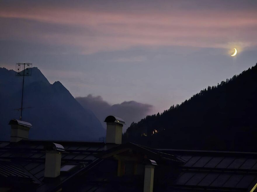 Night View From My Holiday Apartment In Trentino Alto Adige, A Mountain Region In Northern Italy, Just Below Austria