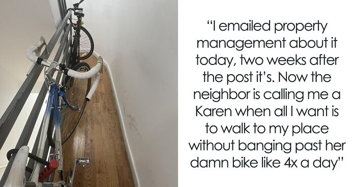 Guy Gets Lady's Bike Removed By Management As She Doesn't Listen To Him That It Blocks Hallway