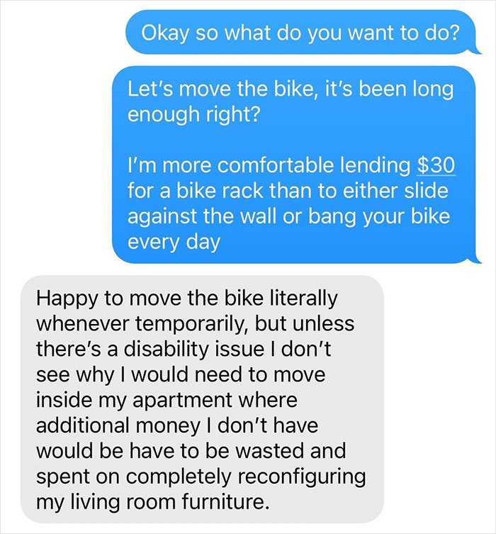 Guy Sick Of Lady's Bike Blocking Hall, Gets It Removed By Property Management As She Won't Listen