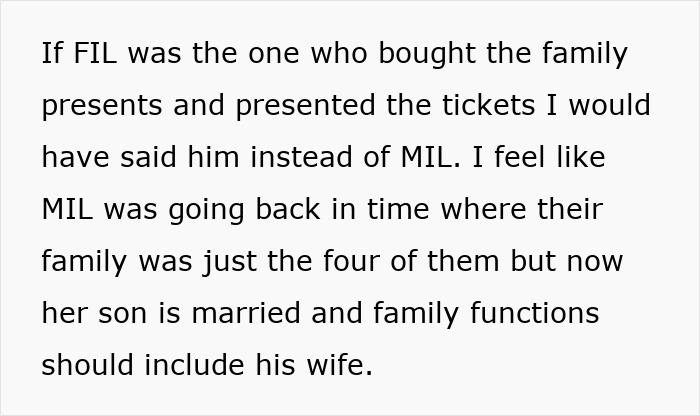 Woman Gets Left Out From A Concert As Her MIL Buys Tickets For Everyone But Her