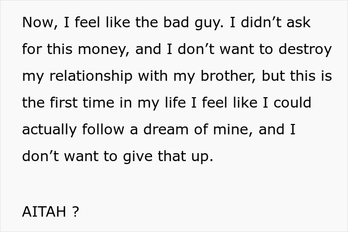 Man Receives $50,000 From His Grandfather, Refuses To Split The Inheritance With His Brother