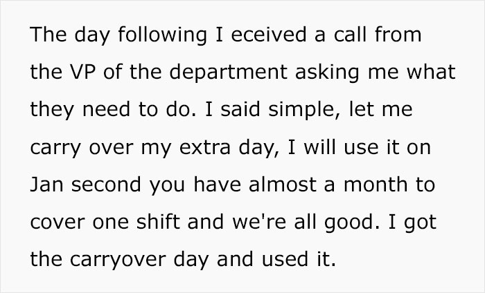 Worker Puts In Two-Month Leave After Company Refuses To Roll Over A Single PTO Day