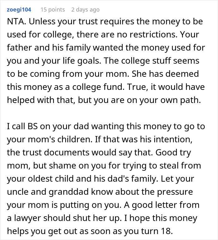 Teen Faces Family’s Guilt Trip Over His Inheritance, Refuses To Share It With “Random Kids”