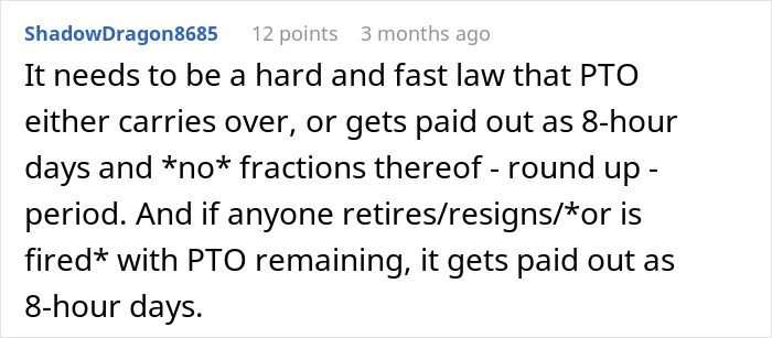 "Can’t Carry Over 1 PTO Day? See You In February": Person Maliciously Complies