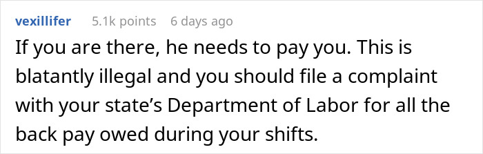 “Boss Tells Me I Need To Clock Out When Restaurant Is Slow”