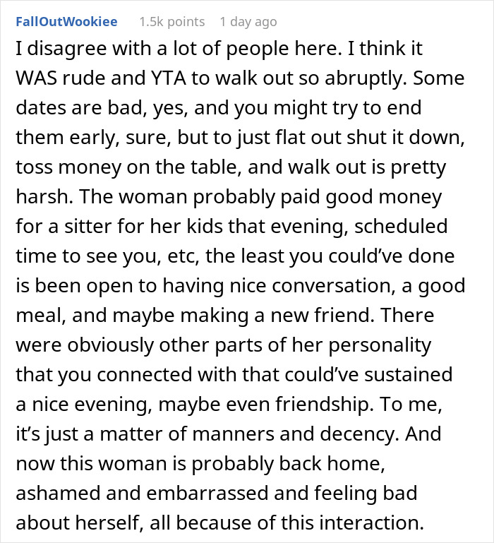 “She Seemed Embarrassed”: Man Walks Out From A Date, Asks If He Was A Jerk