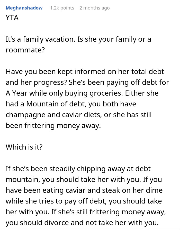 Husband Refuses To Buy Wife A Plane Ticket For Family Vacation: "This Is Her Own Fault"