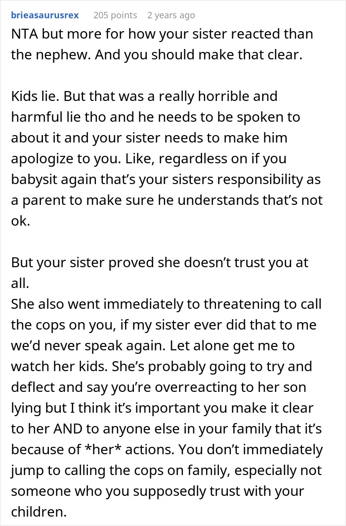 7YO Falsely Accuses Relative Of Neglecting Him While Babysitting, They Refuse To Help Anymore