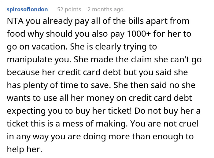 Husband Refuses To Buy Wife A Plane Ticket For Family Vacation: “This Is Her Own Fault”