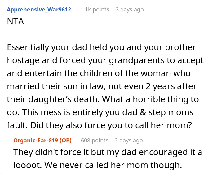  “AITA For Blaming Dad And Stepmom For Stepsiblings Thinking They Would Get Grandkid Inheritance?”