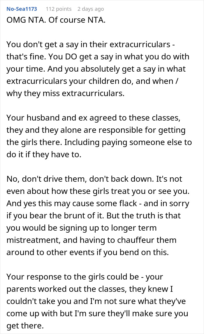 Stepmom Is Being Treated Terribly By Kids, Refuses To Take Them To Dance Class And Takes Heat