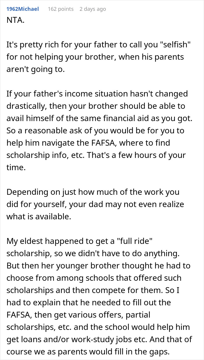 Dad Never Helped His Daughter, Does The Same For His Son But Expects Her To Do His Job