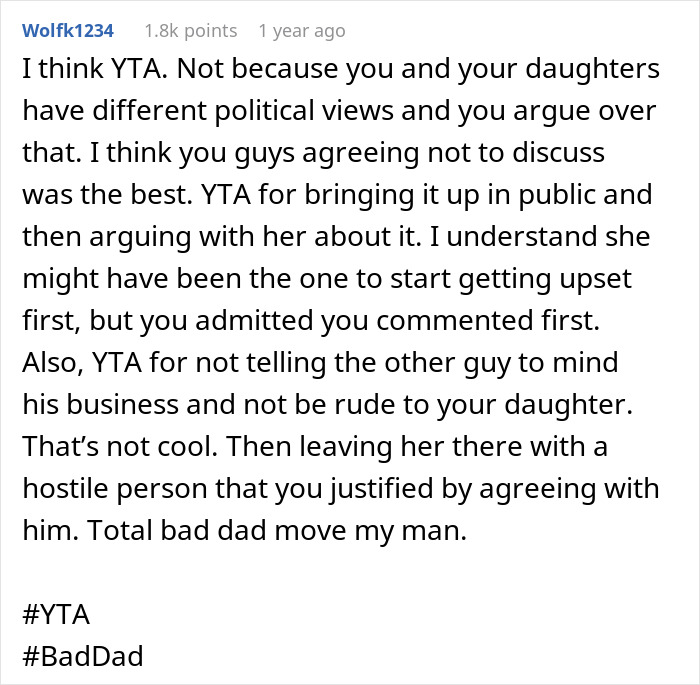 Dad Can’t Believe His Daughter Is Cutting Him Out Due To Political Views, Rants About It Online