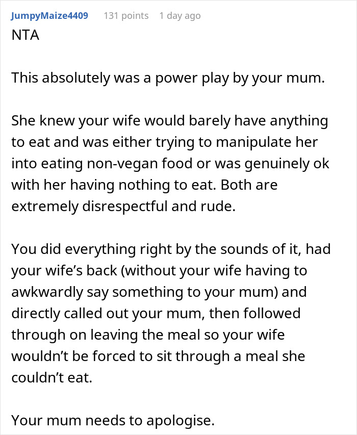 Family Drama Erupts As MIL Doesn't Serve Anything Vegan DIL Can Eat For Dinner, Spouses Leave