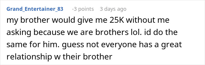 Man Receives $50,000 From His Grandfather, Refuses To Split The Inheritance With His Brother