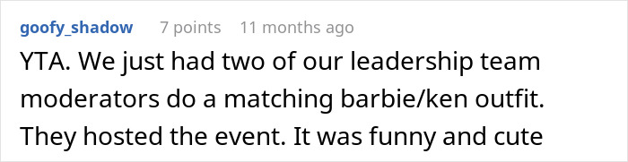 “AITA For Telling My Husband He Shouldn’t Do Matching Ken/Barbie Costumes With His Female Coworker?”