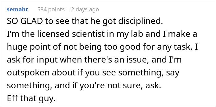 Scientist Gets Angry Lab Tech Double-Checks His Work: "I Don't Need You"