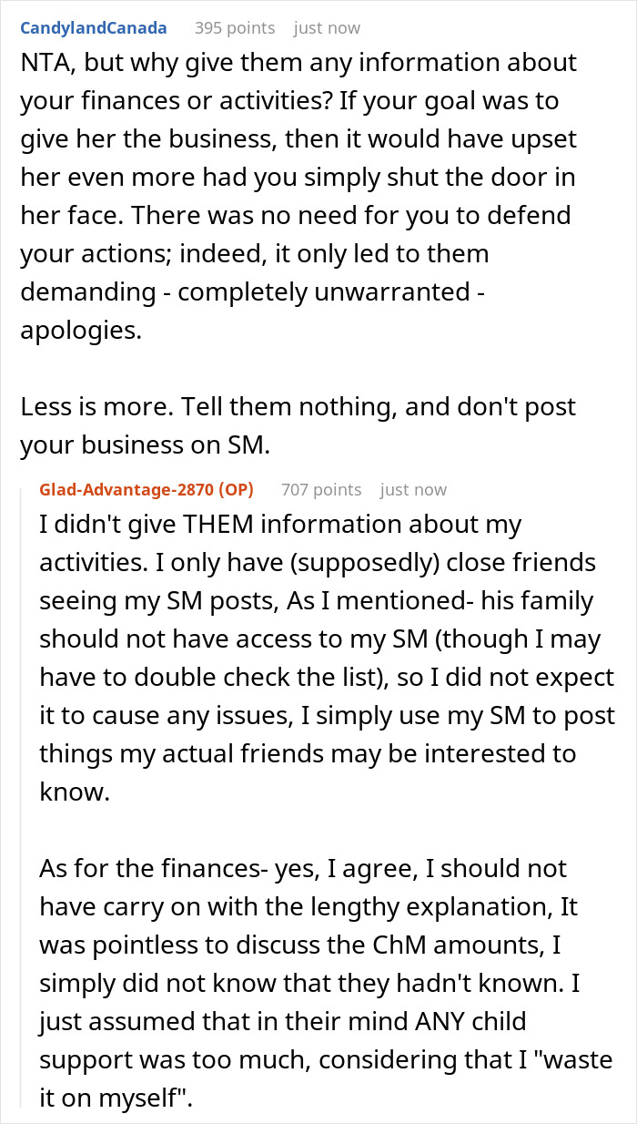 “AITA For Laughing At My Ex’s Mother And Telling Her How Much Child Support I’ve Been Receiving?”