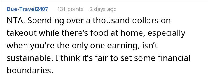 “She Spent $1,176”: Wife's Daily Takeout Orders Push Man To His Limit, Financial Lockdown Ensues