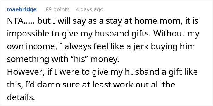 Wife Gives A Grand "Gift" That Backfires, Acts Shocked When Husband Is Disappointed