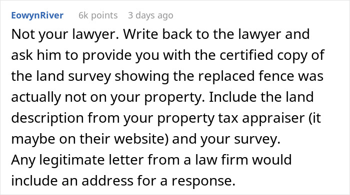 Person Replaces Old Fence After Property Survey, Faces Unexpected Lawsuit From Their Neighbor