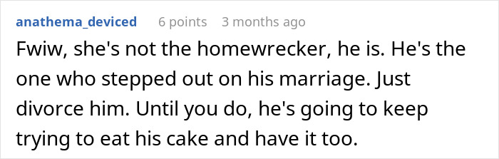 Husband Tries To “Fix” Marriage While Cozying Up To Mistress, Wife Has Had Enough