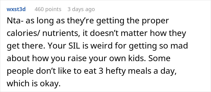 "She Is Big Mad": SIL Won't Shut Up About Family's Eating Habits, Is Put In Her Place