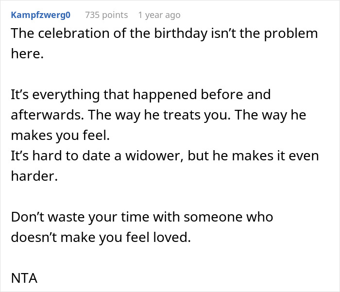 Man Lashes Out At GF For Disrespecting His Late Wife’s Birthday Party, Gets Dumped