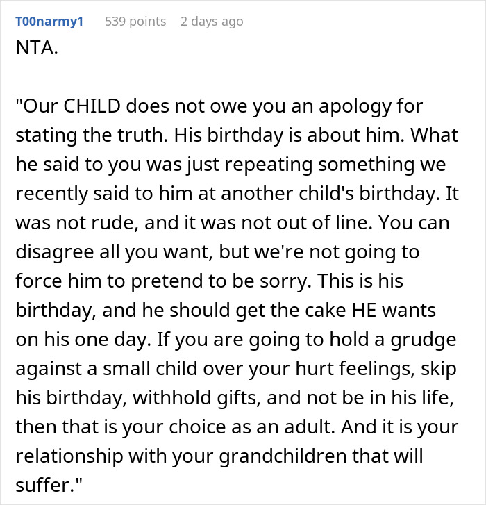 MIL Insists 5YO Change His B-Day Cake As She Doesn’t Like Chocolate, Is Stunned When He Refuses