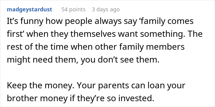 Man Receives $50,000 From His Grandfather, Refuses To Split The Inheritance With His Brother